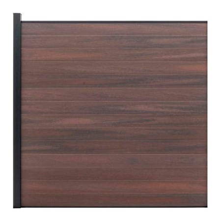 Jewett Cameron Companies Full Composite 6'W x 6'H Black Rose Aluminum/Composite Horizontal Fence-Adder Section-IN GROUND EF UG1226